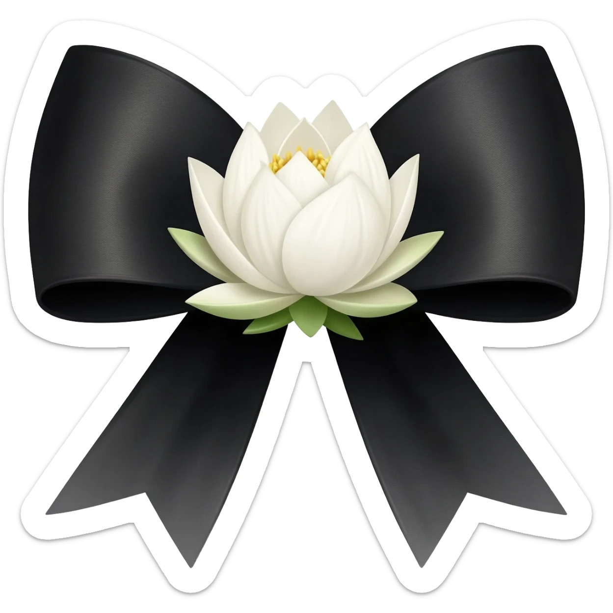 Black bow with lotus flower sticker