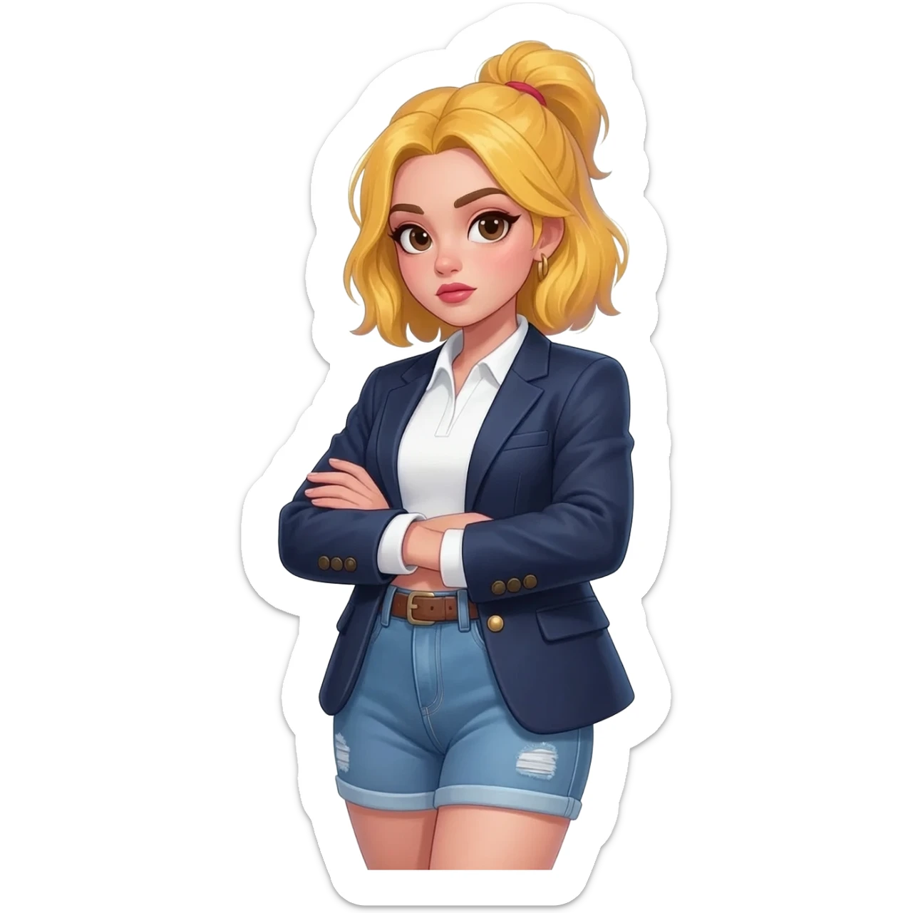 preppy baddie girl sticker