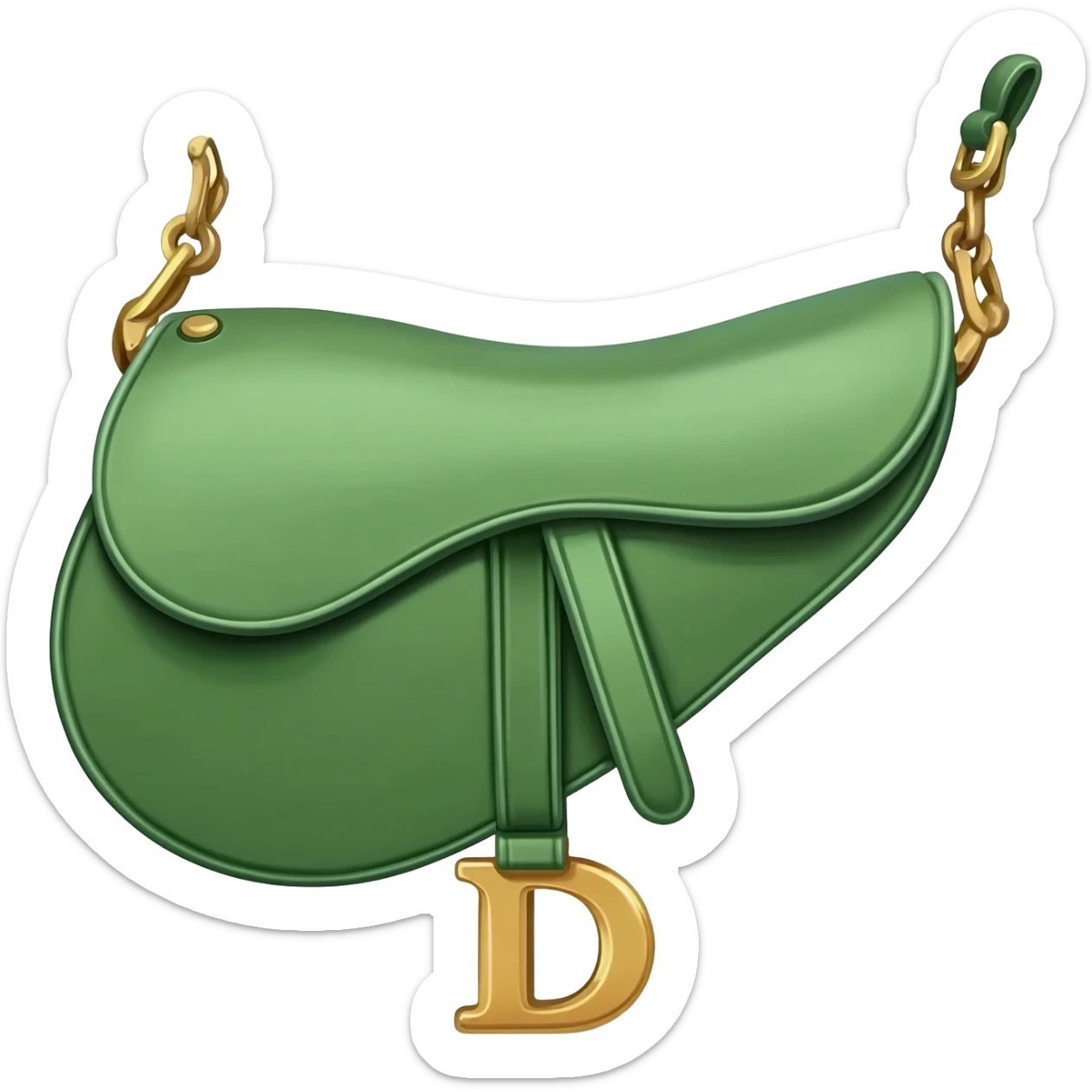 green saddle dior bag sticker