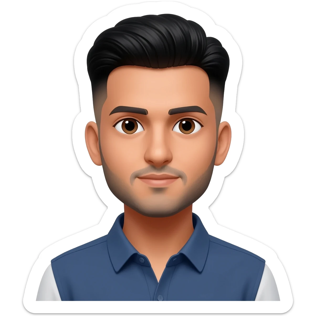 Pakistani man at 25 years old fade hair cut  sticker