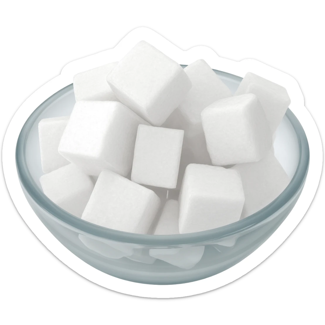 Sugar cubes in a bowls sticker