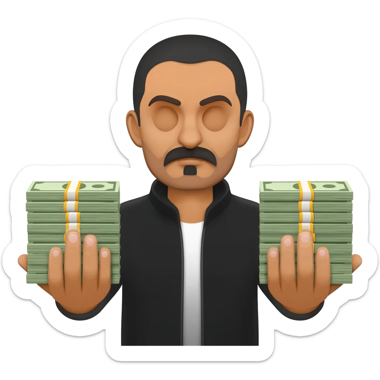 Mexican drug dealers and seller with money holding in hands sticker