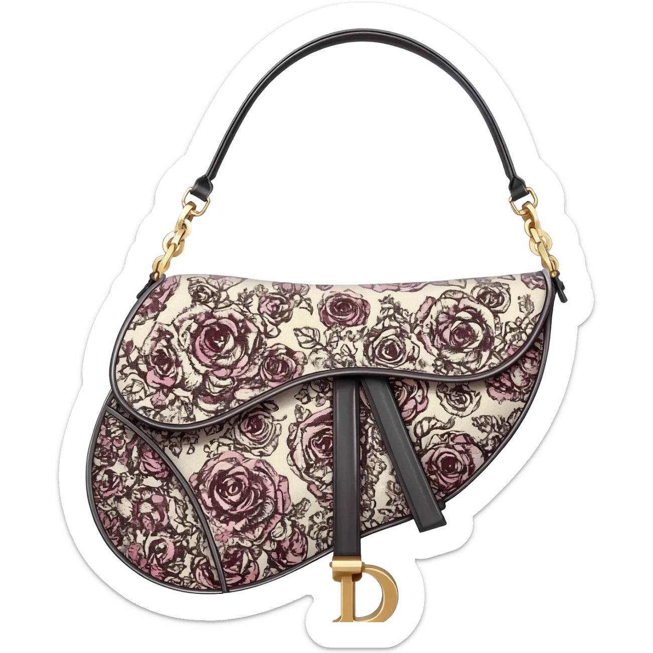 floral dior saddle bag sticker