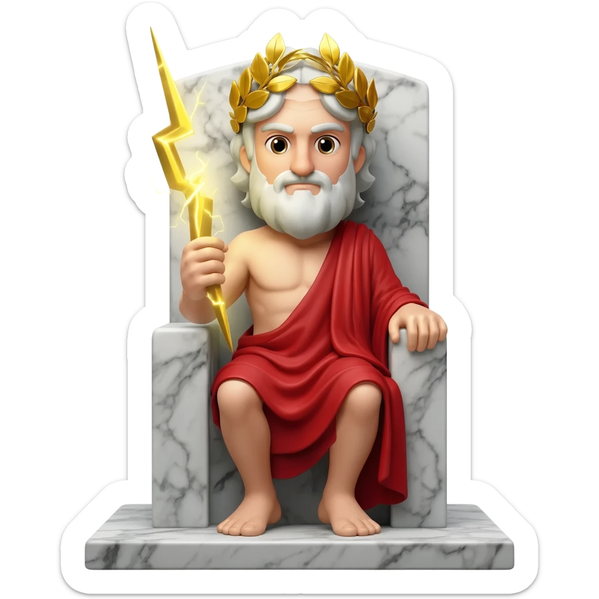 god Zeus on the throne sticker