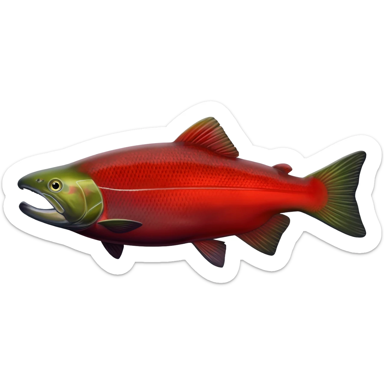 red kokanee salmon sticker