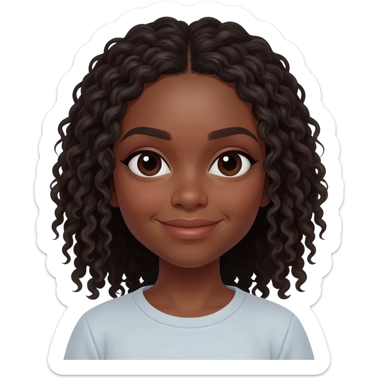 black girl twisting hair sticker