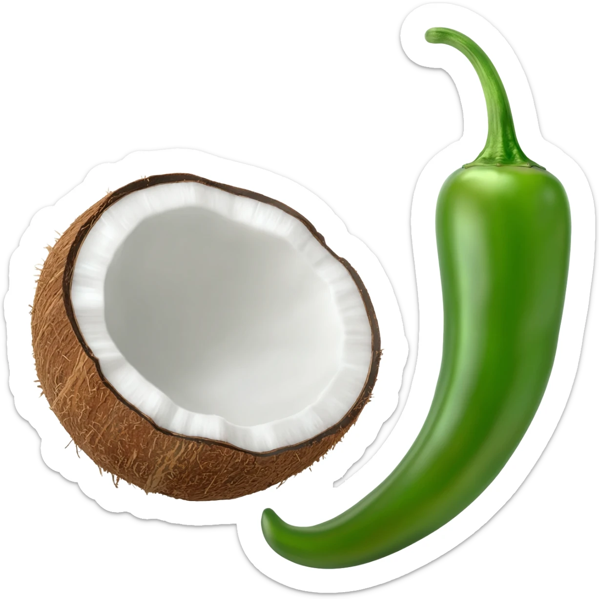 Coconut & green chilli sticker