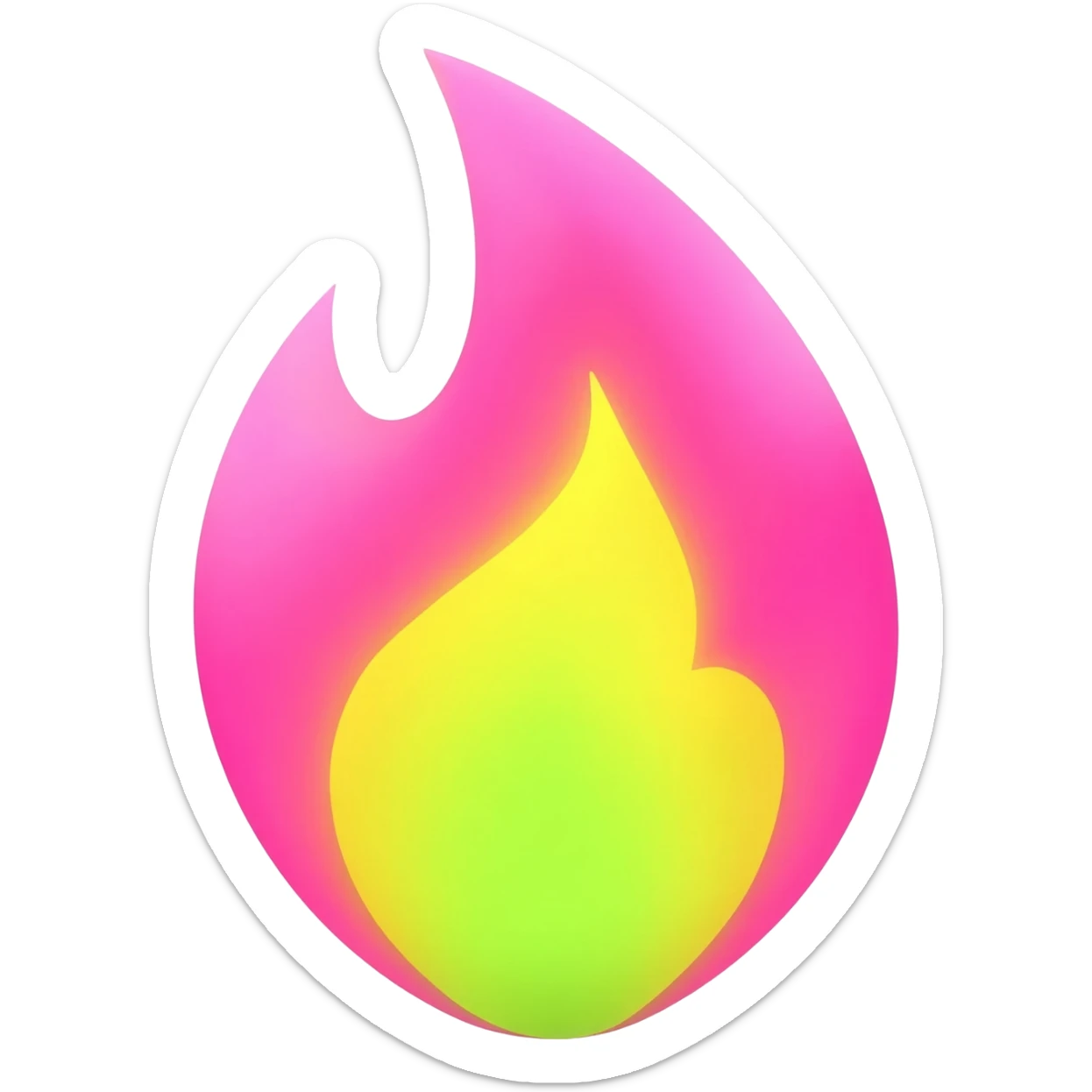 yellow,green, and pink flame sticker