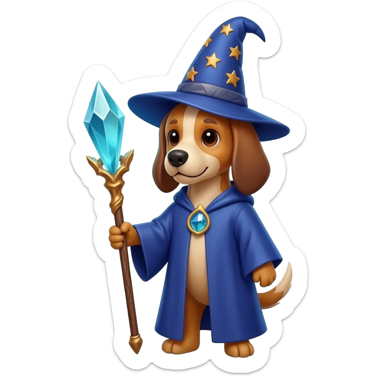 Dog wizard sticker