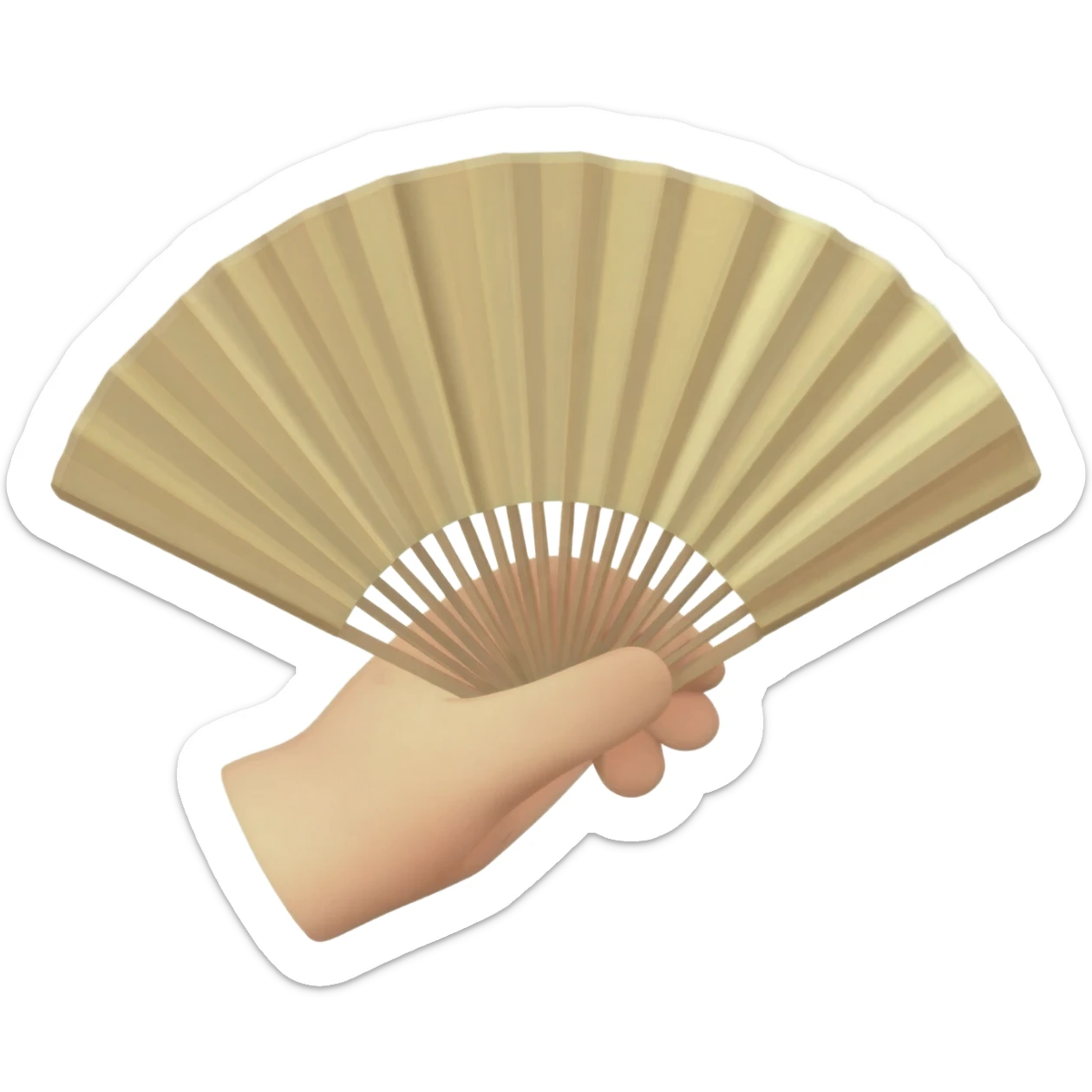 hand with Japanese fan sticker