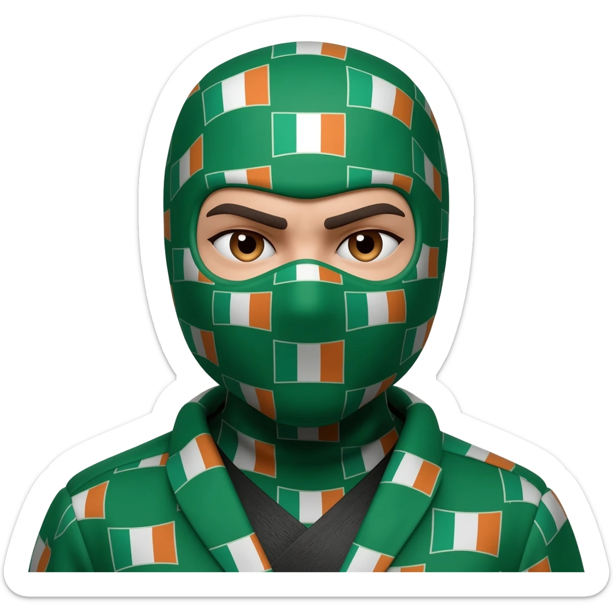 Irish flag ninja sticker