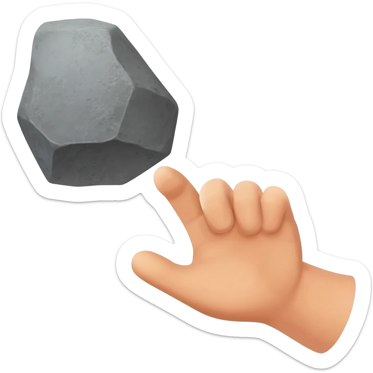hand throwing a rock sticker