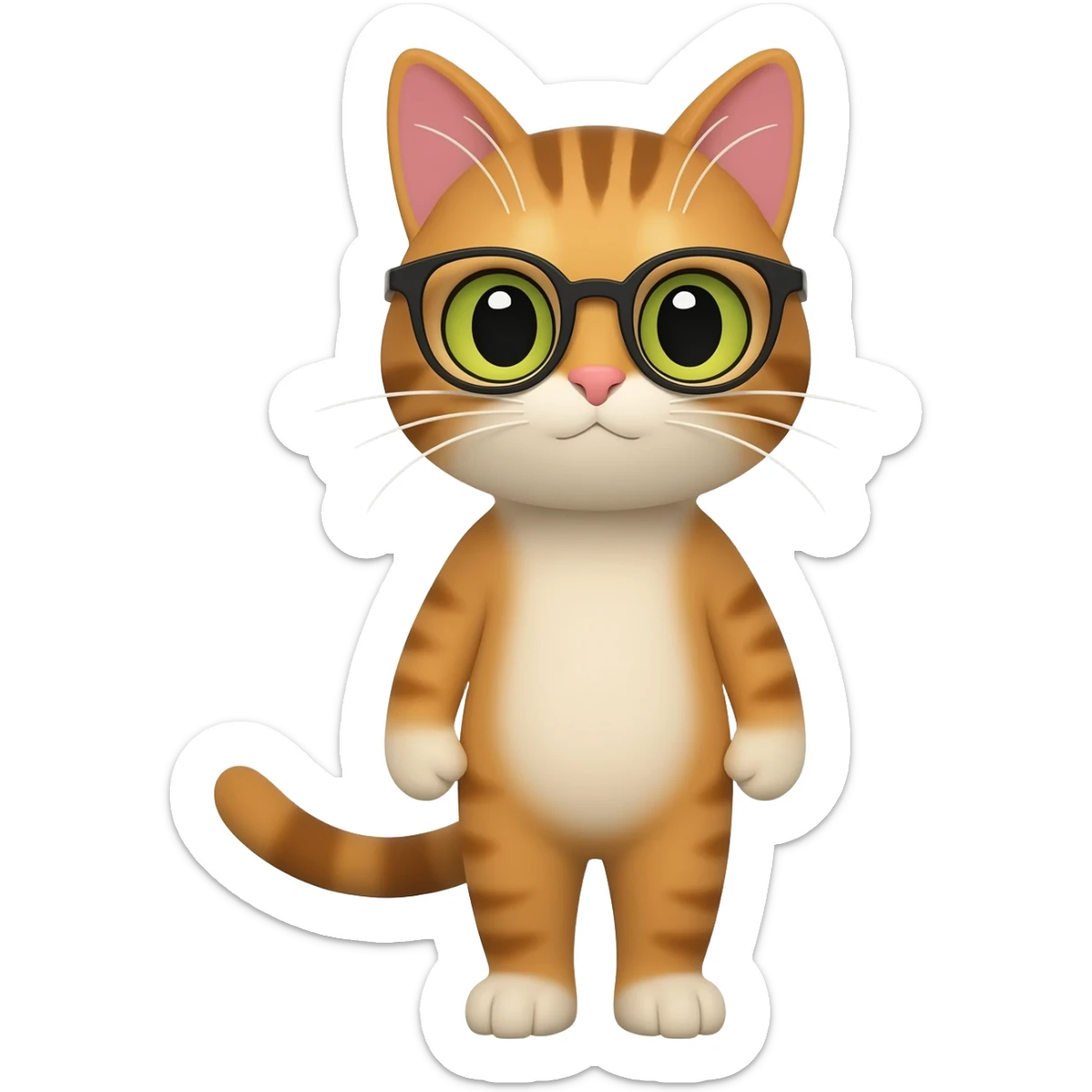 cat with glasses sticker