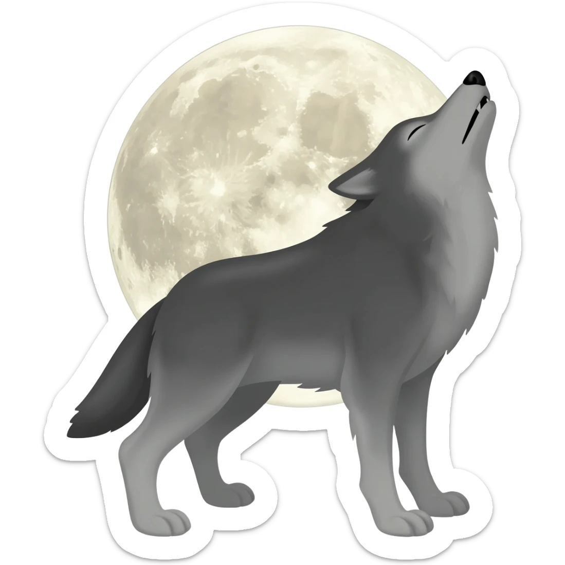 Wolf Howling With The Moon sticker