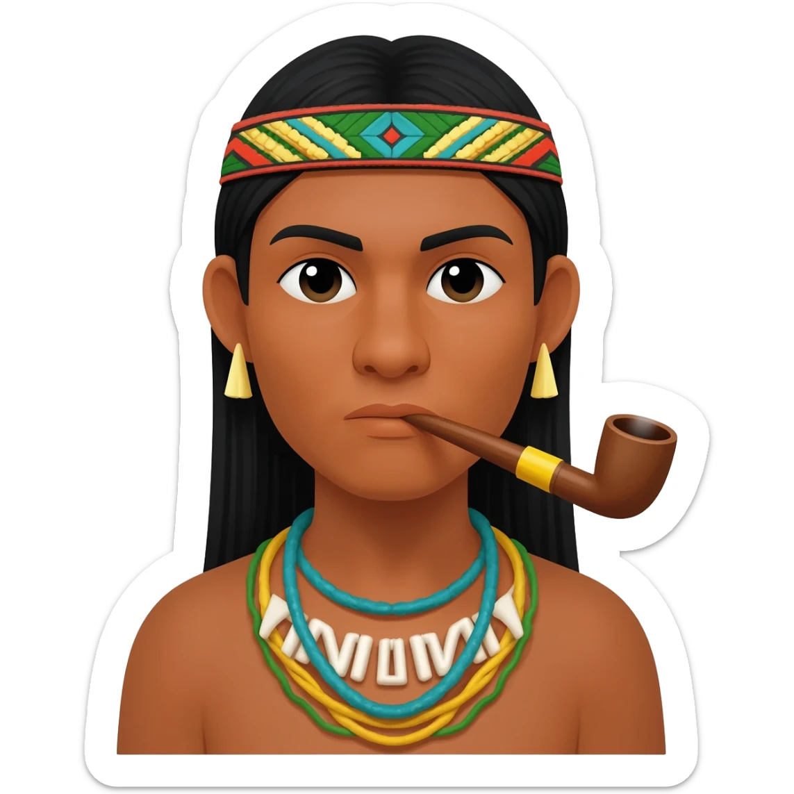 hombre-jaguar shipibo fumando pipa chamanica sticker