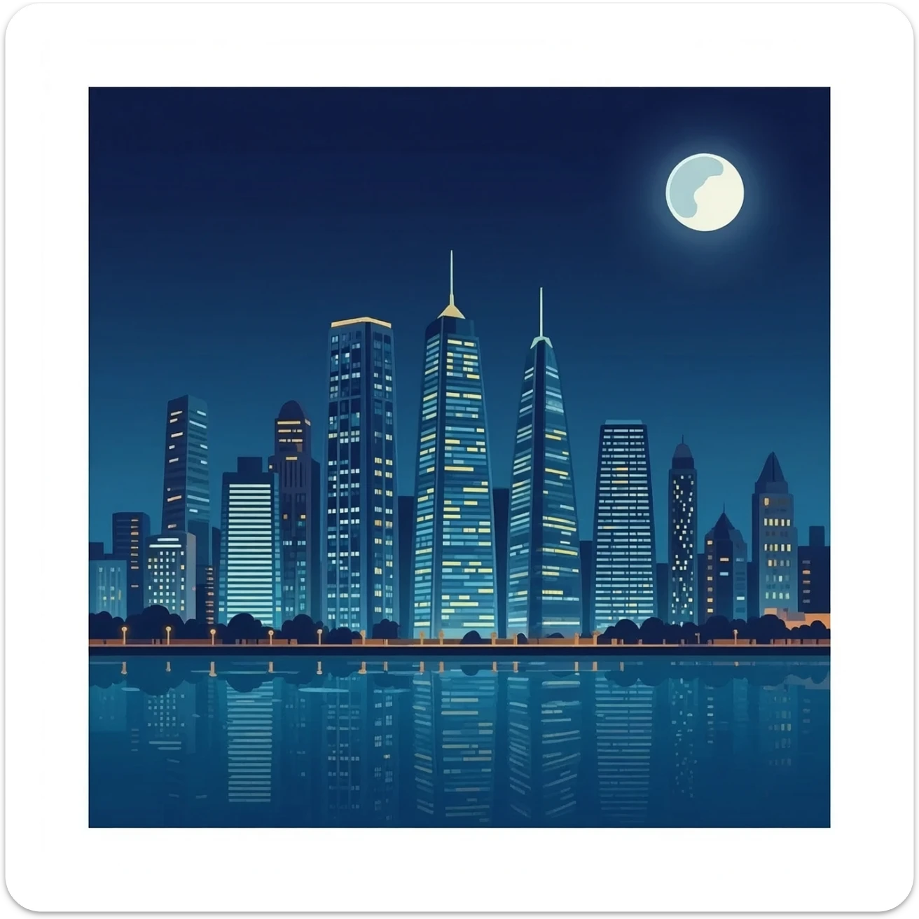 city skyline sticker