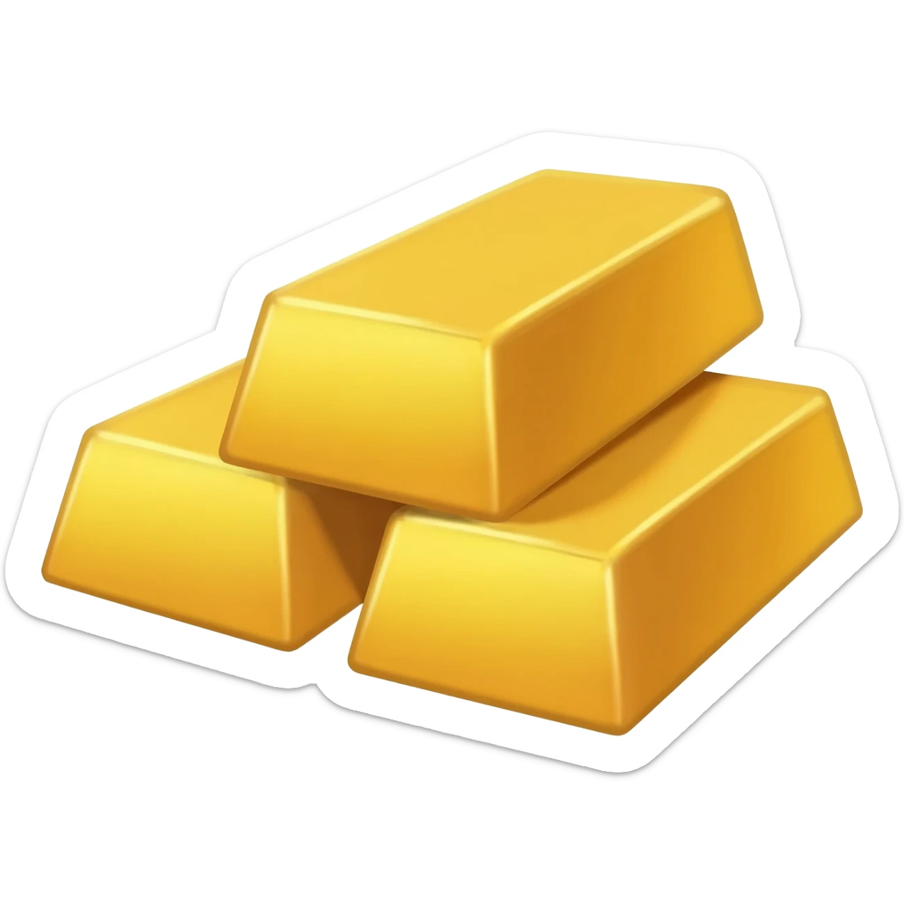 3 cartoon gold bars sticker