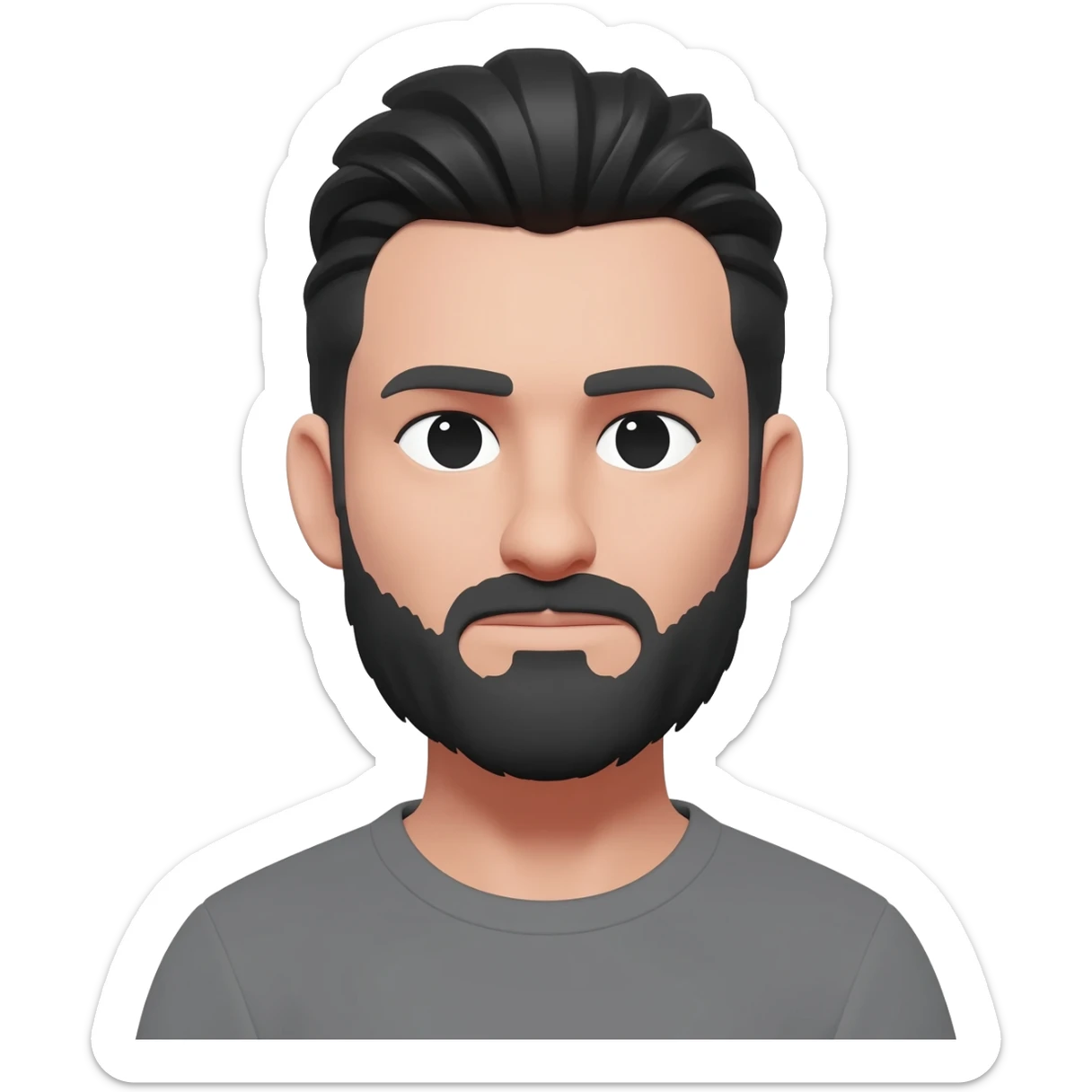 white man with black and grey beard and pony tail sticker