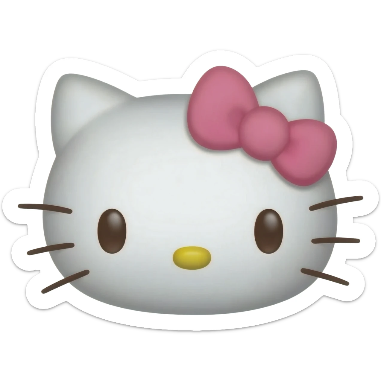 Hello kitty face, pink bow sticker