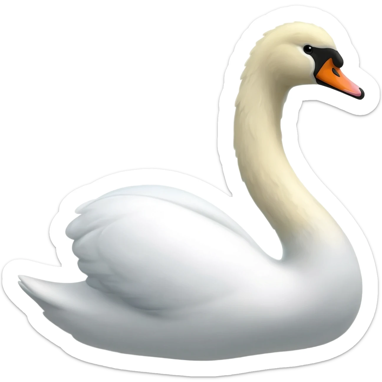 Swan original emohi looking right sticker
