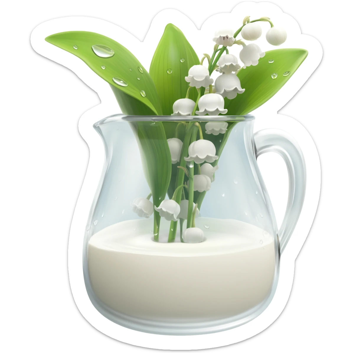 lily of the valley dripping into a milk jug sticker