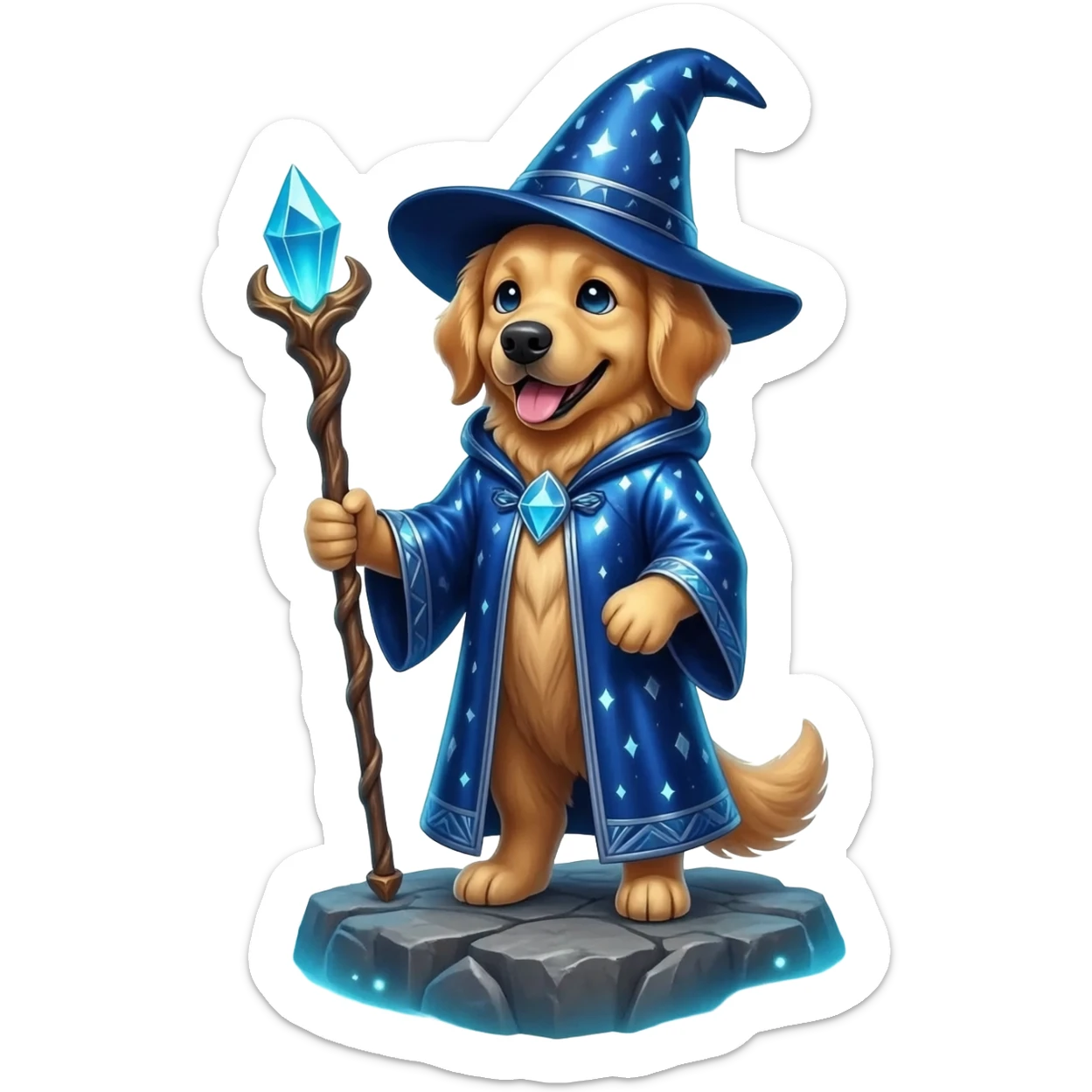 Dog wizard sticker
