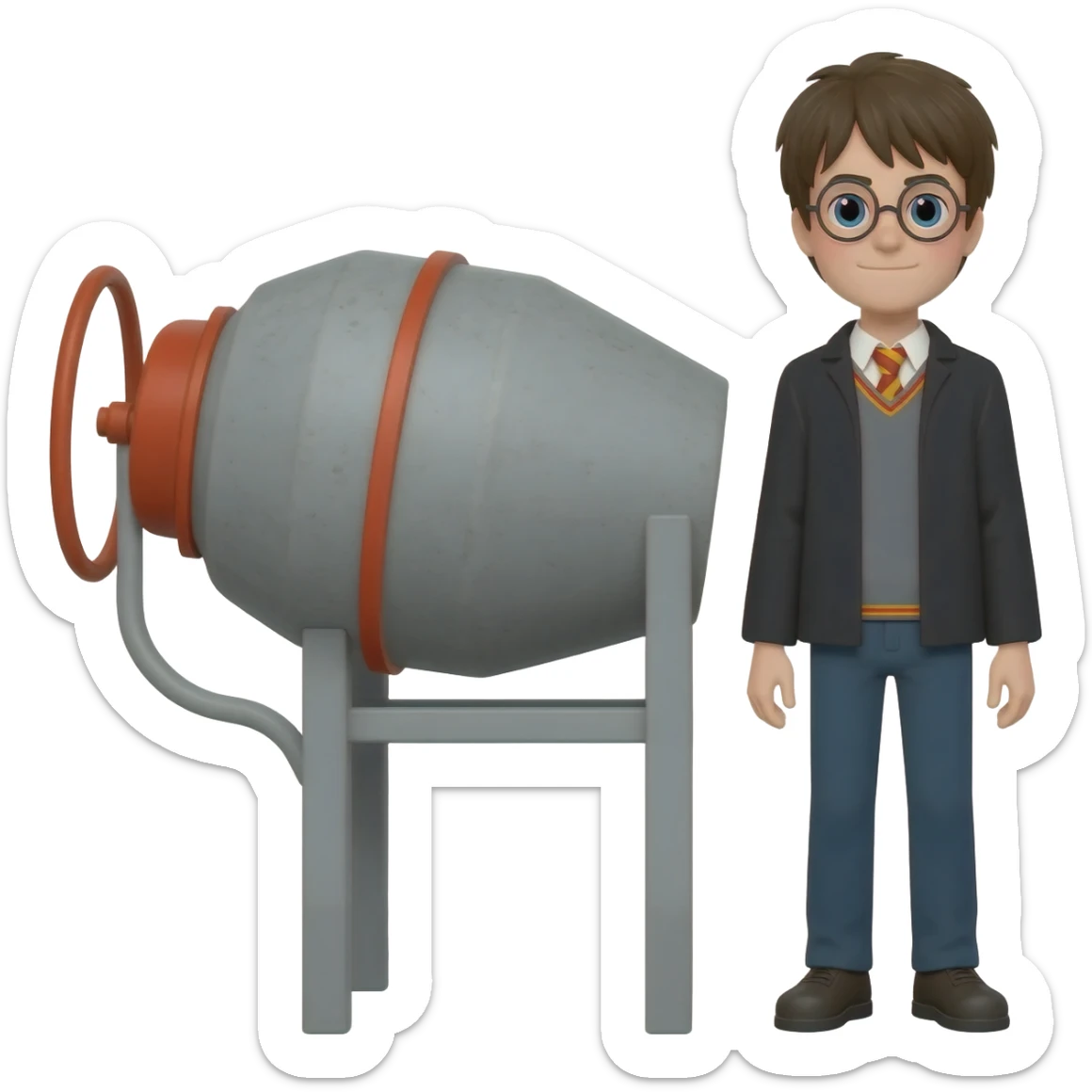 Harry Potter on concrete mixer sticker