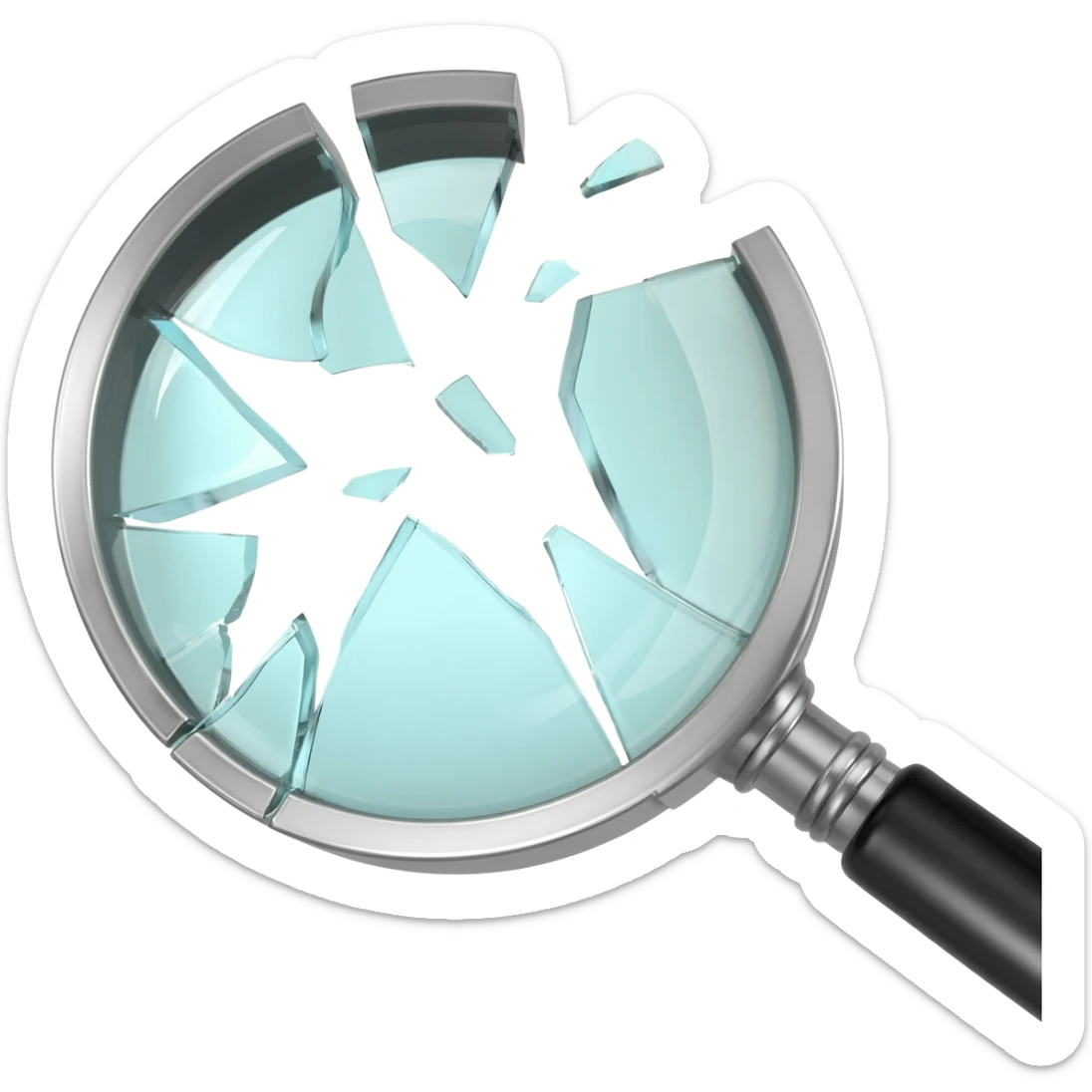 broken magnifying glass sticker