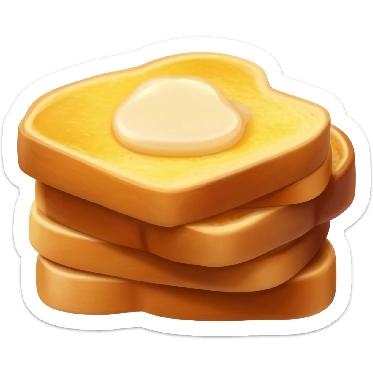 Stack of French toast with butter on top and sticker