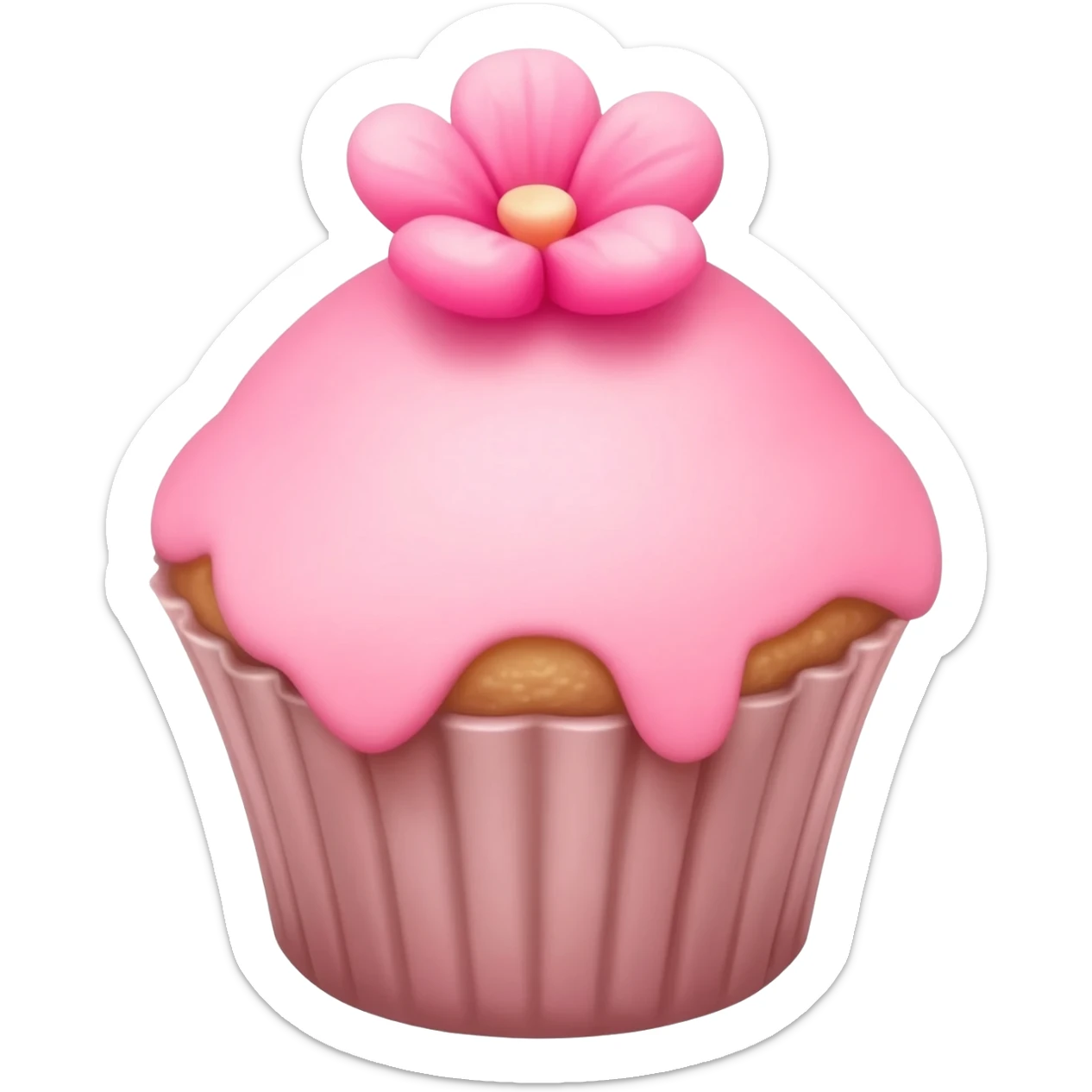 Cupcake with pink icing sticker
