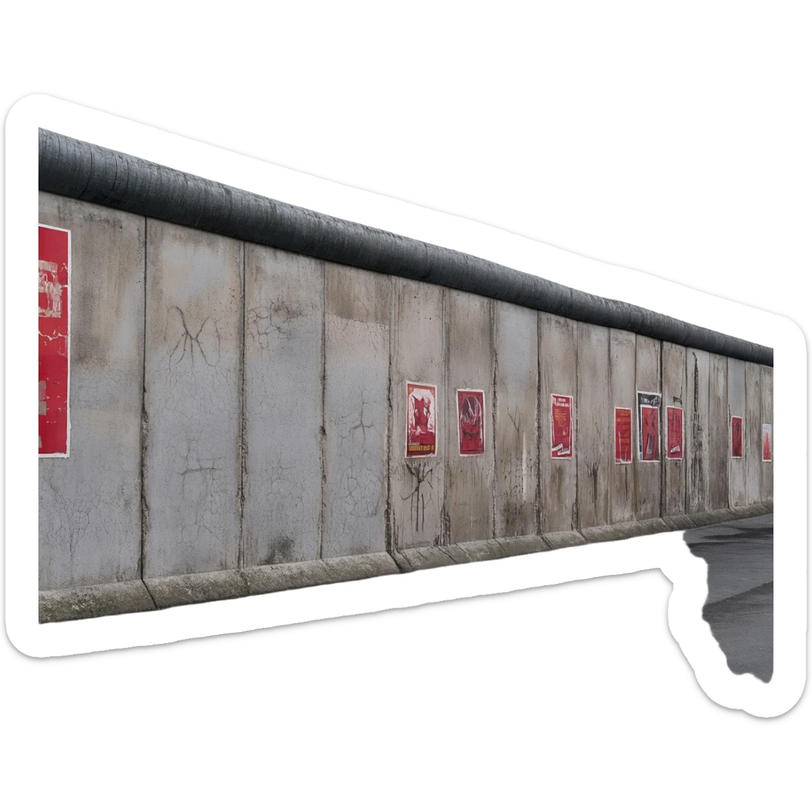 Berlin wall, depressive atmosphere, soviet times sticker