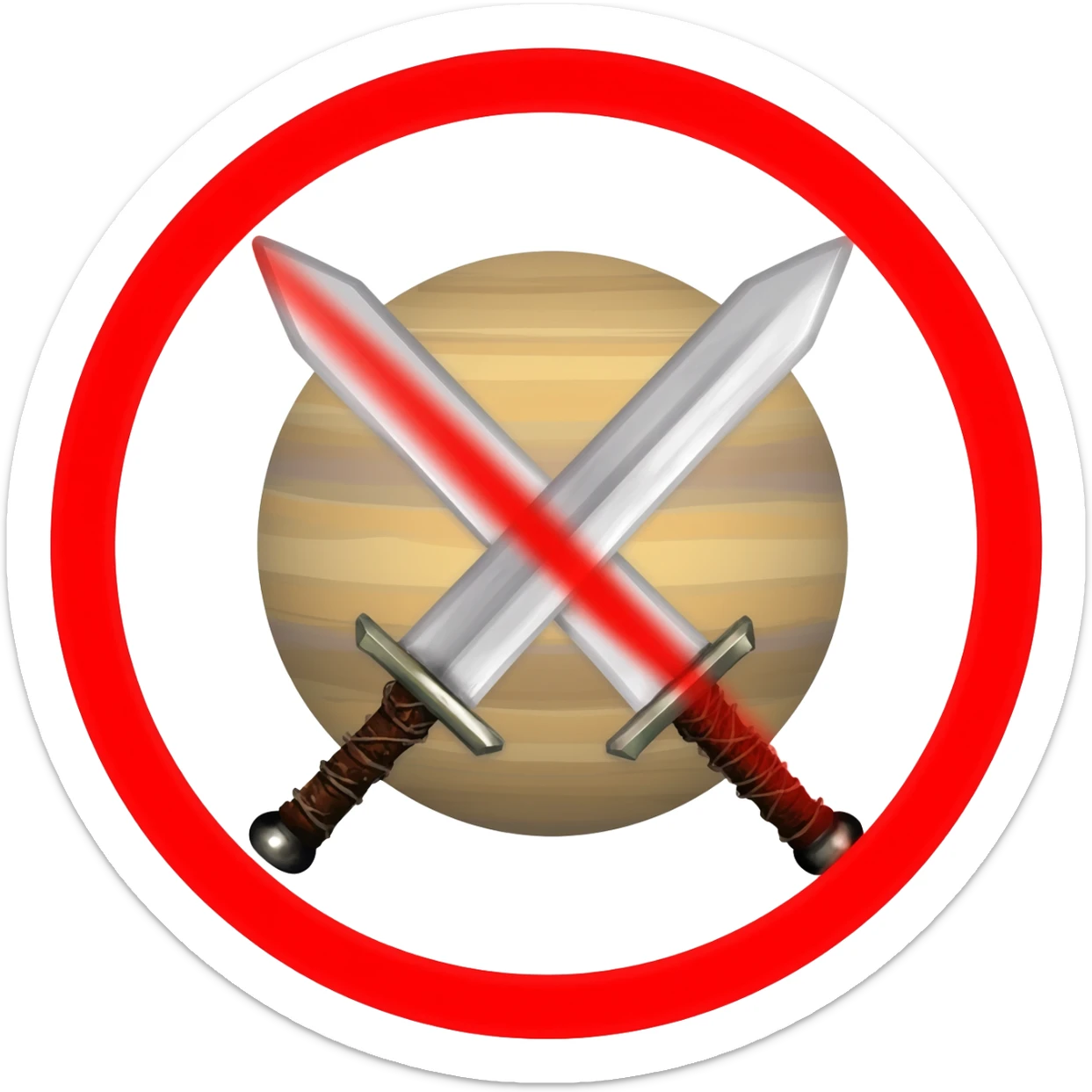Saturn przekreślony 2 mieczami, bez kółka czerwonego sticker