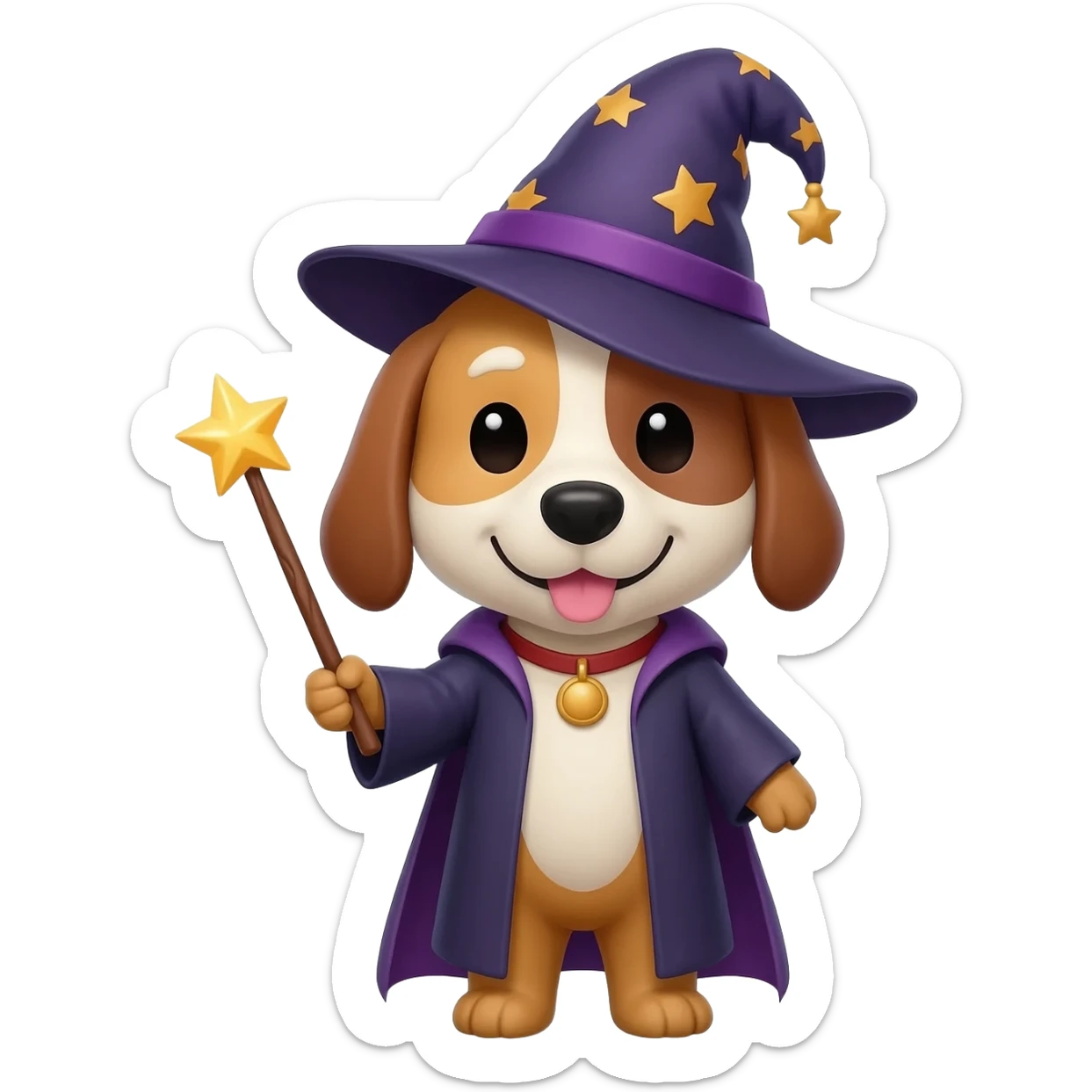 Dog wizard sticker