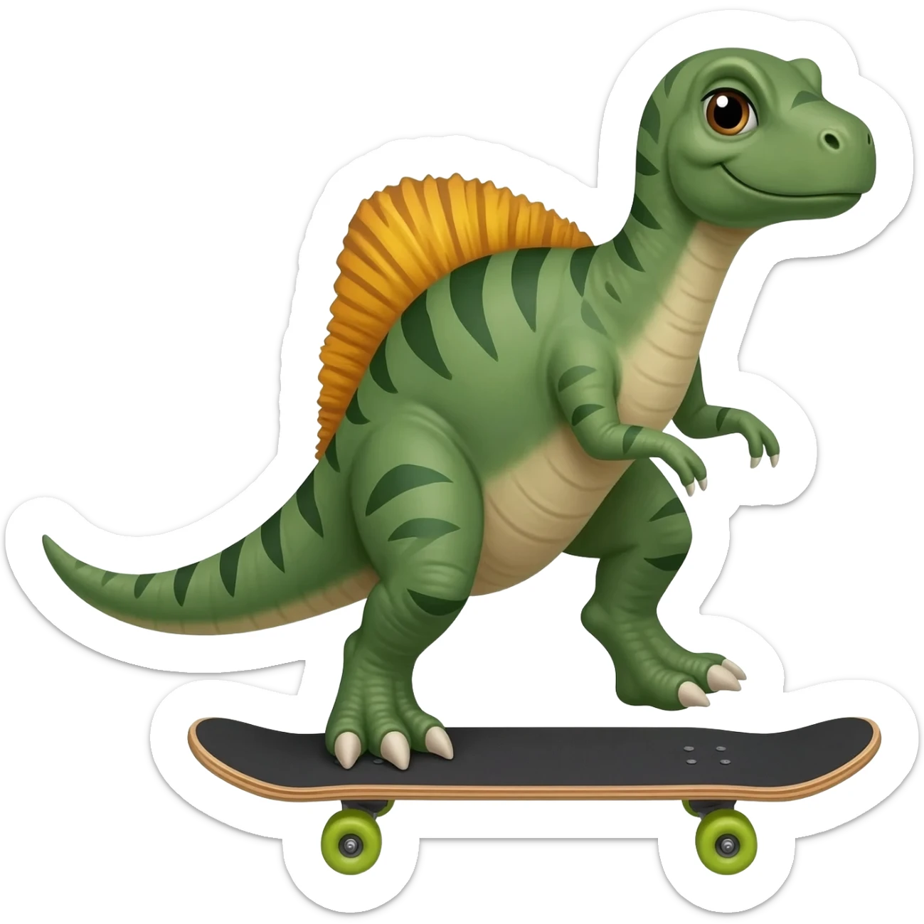 Dinosaur on a skateboard sticker
