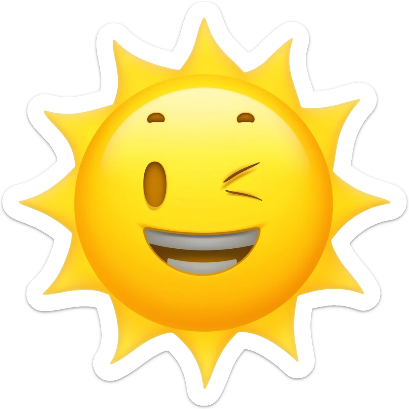 create an emoji like the cheeky yellow moon emoji but instead its a cheeky sun sticker