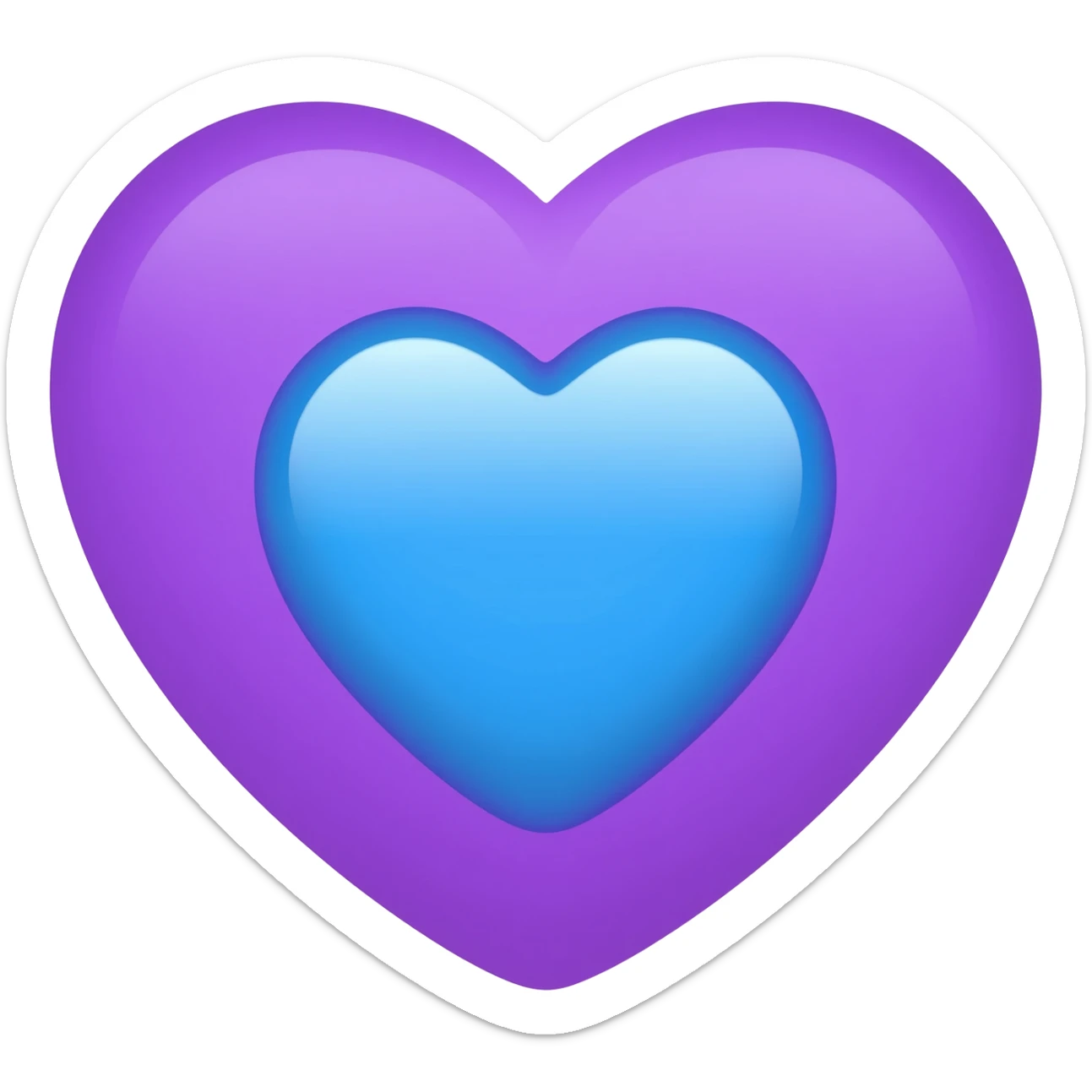Animated sky blue heart emoji Inside purple heart emoji animated shrinks and expands sticker