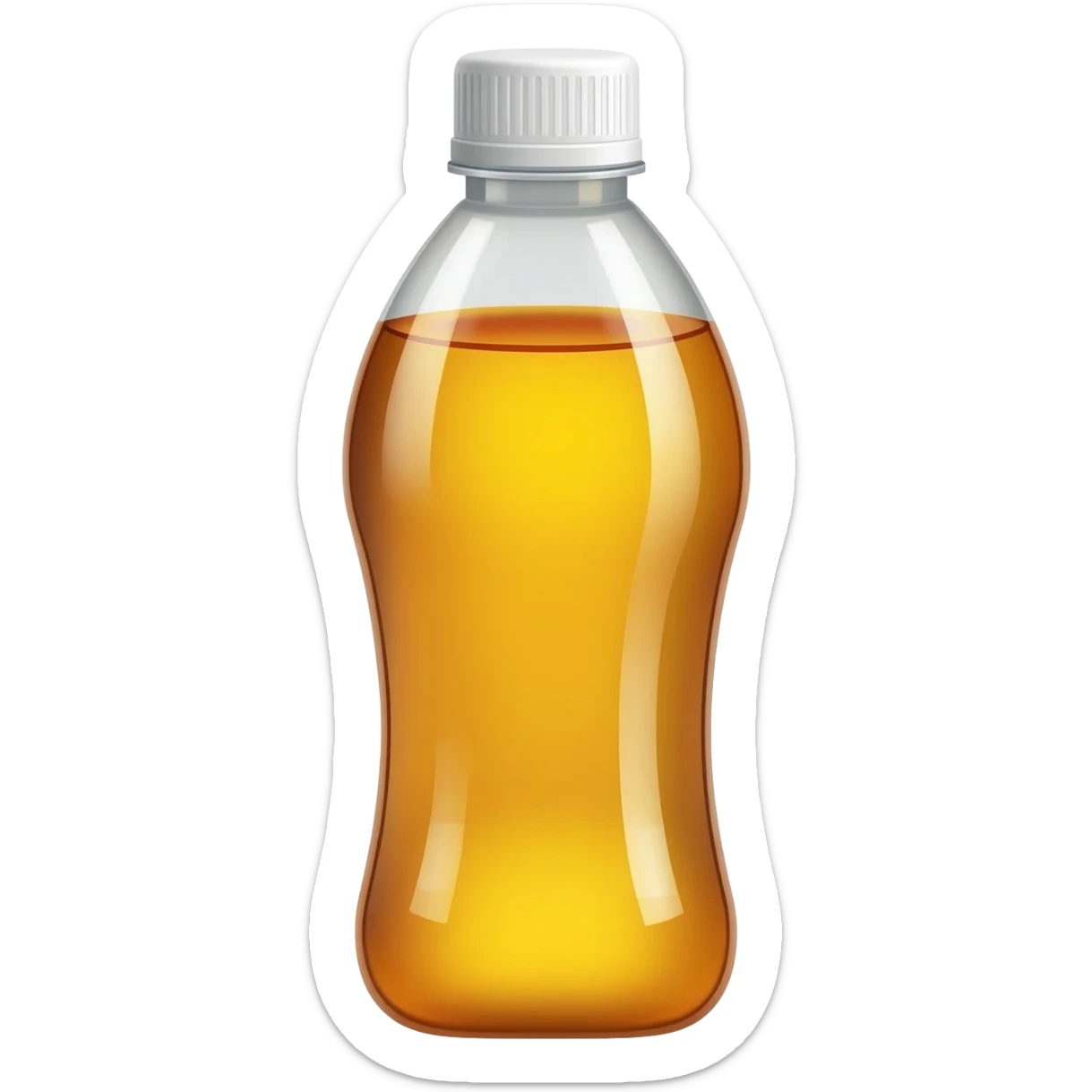 aesthetic clear syrup in tall clear full plastic drink bottle with white lid realistic soft textures sticker