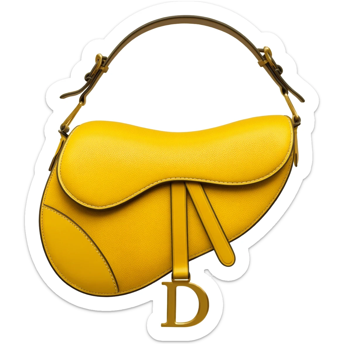 yellow dior printed saddle bag sticker