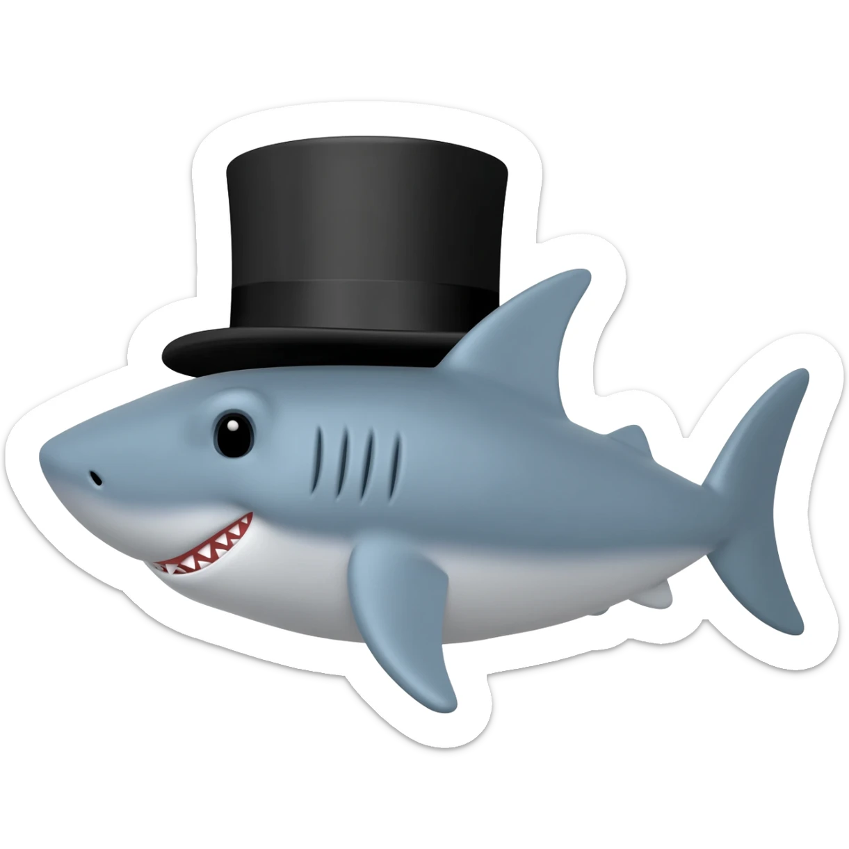 Shark with a top hat sticker