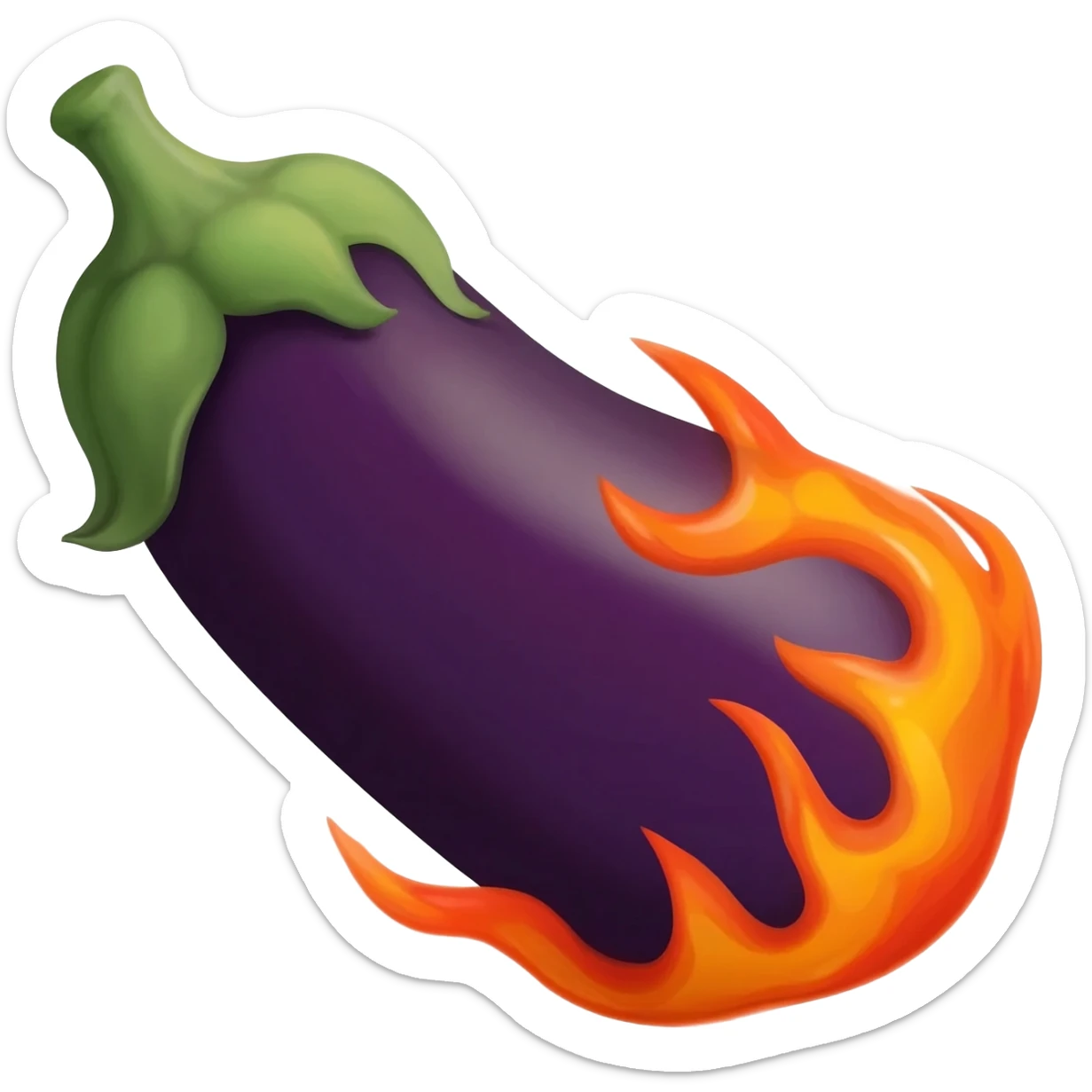 Create eggplant that is on fire sticker