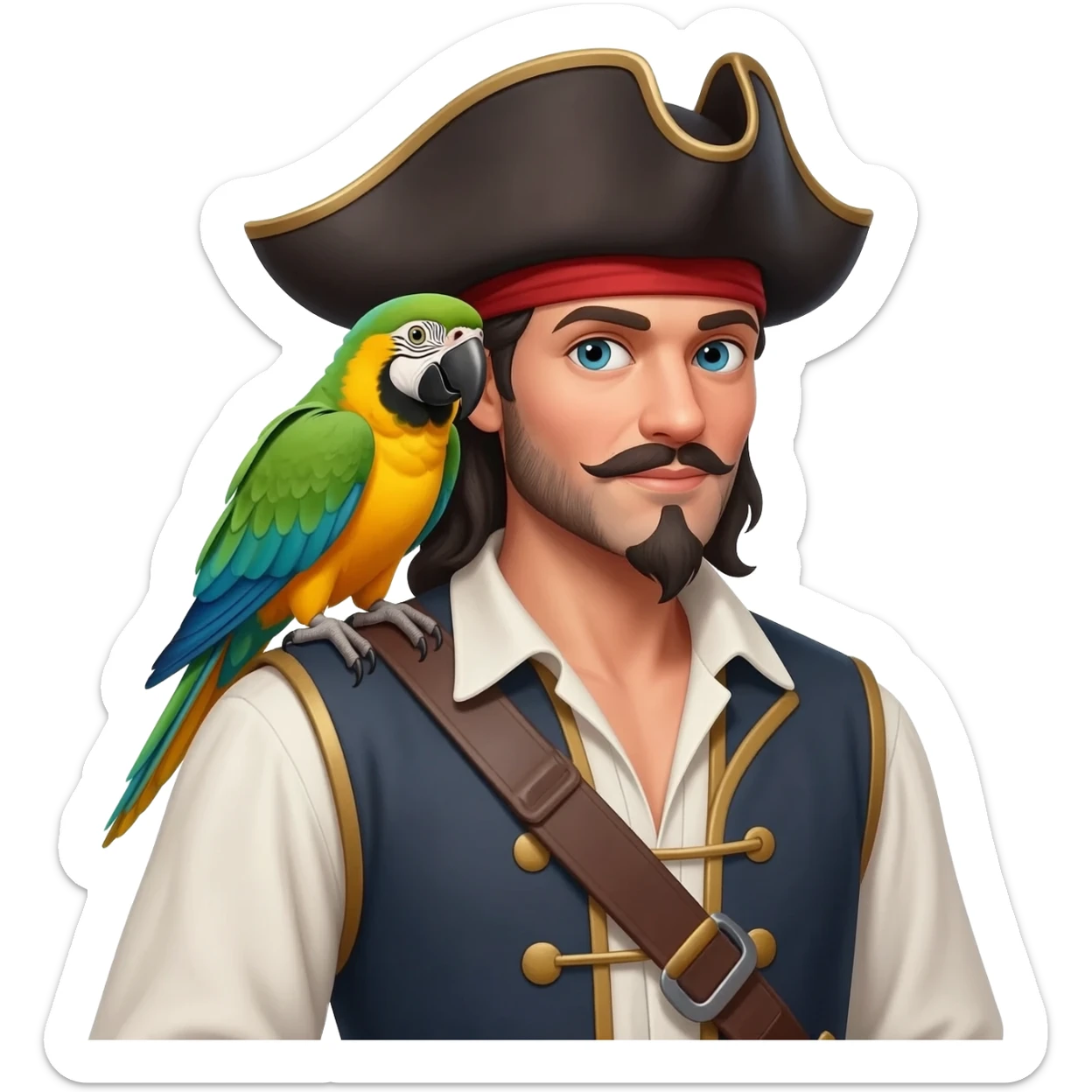 pirate and parrot sticker