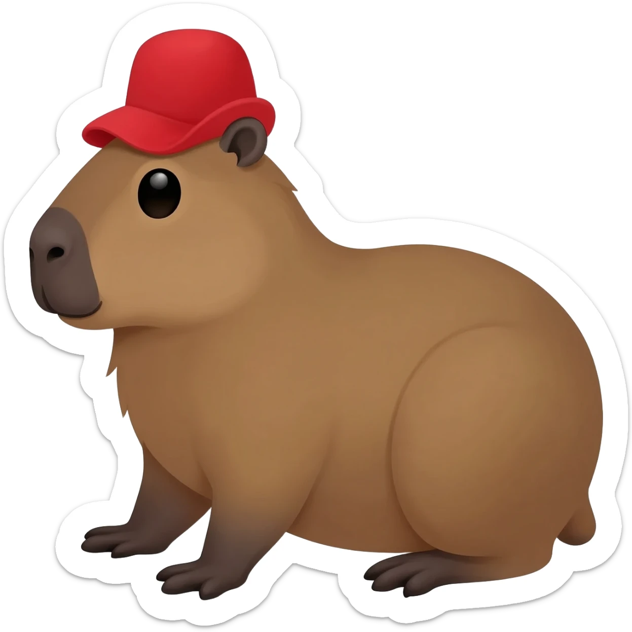 Capibara con sombrero rojo sticker