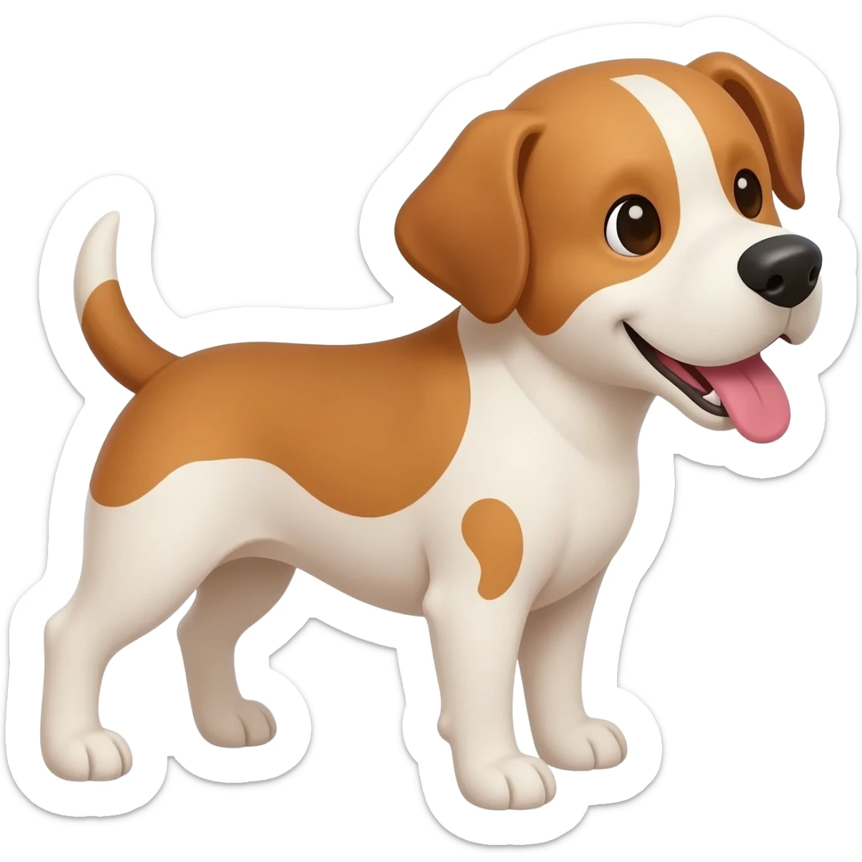 the dog looks contentedly to the right sticker