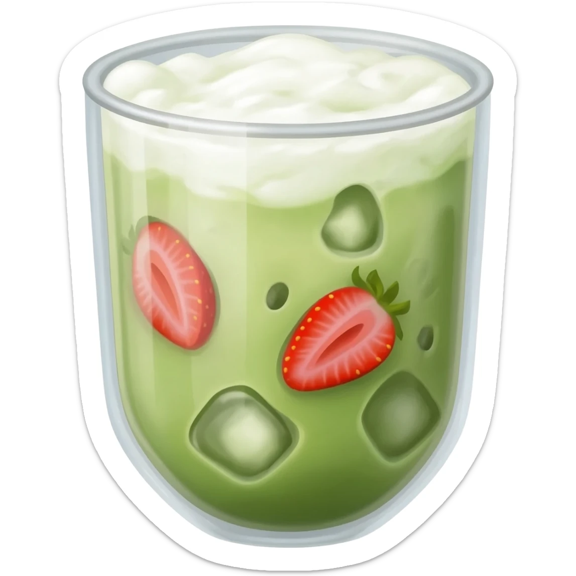 Iced matcha strawberry sticker