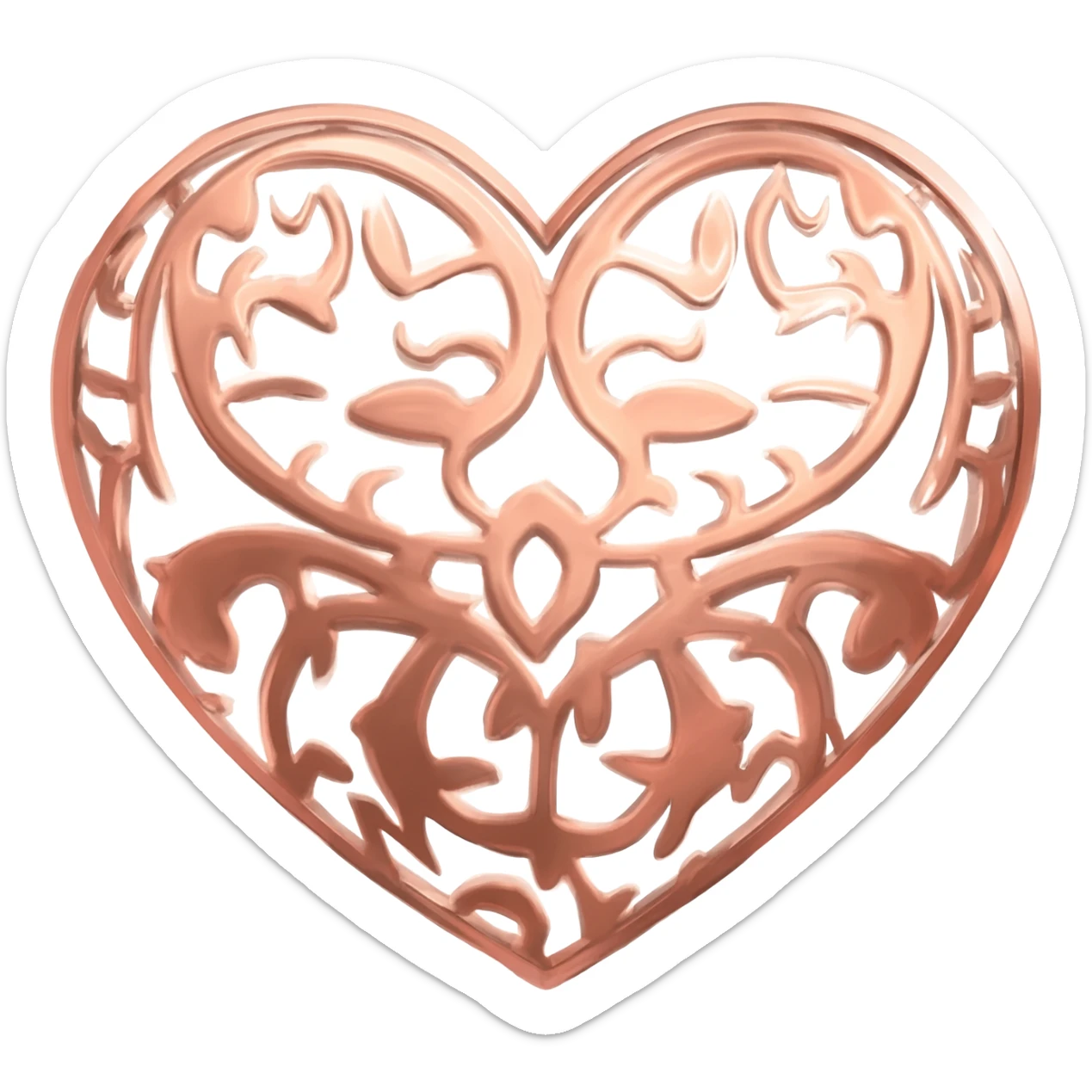 Rose gold heart emoji sticker