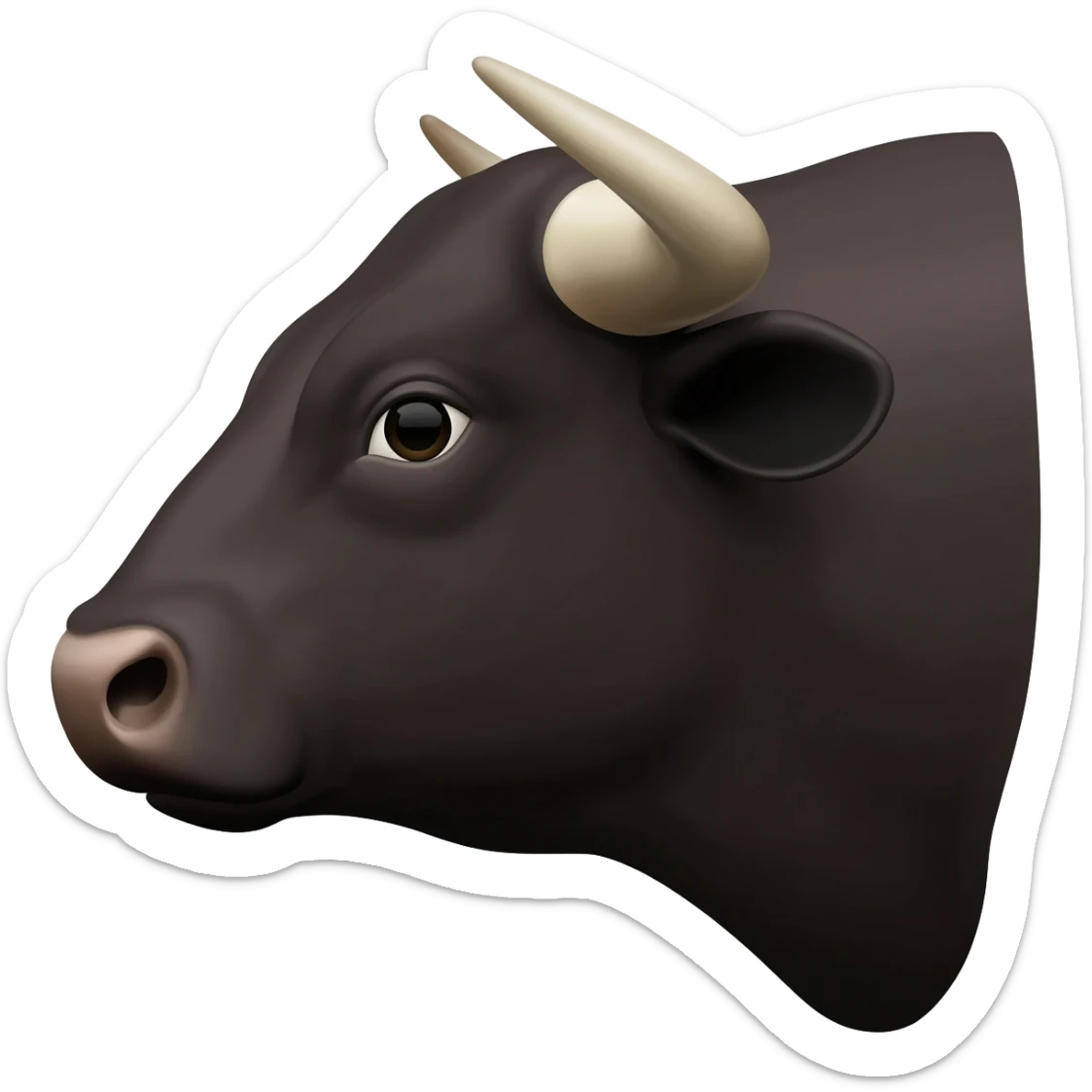 real simental bull head in profile sticker