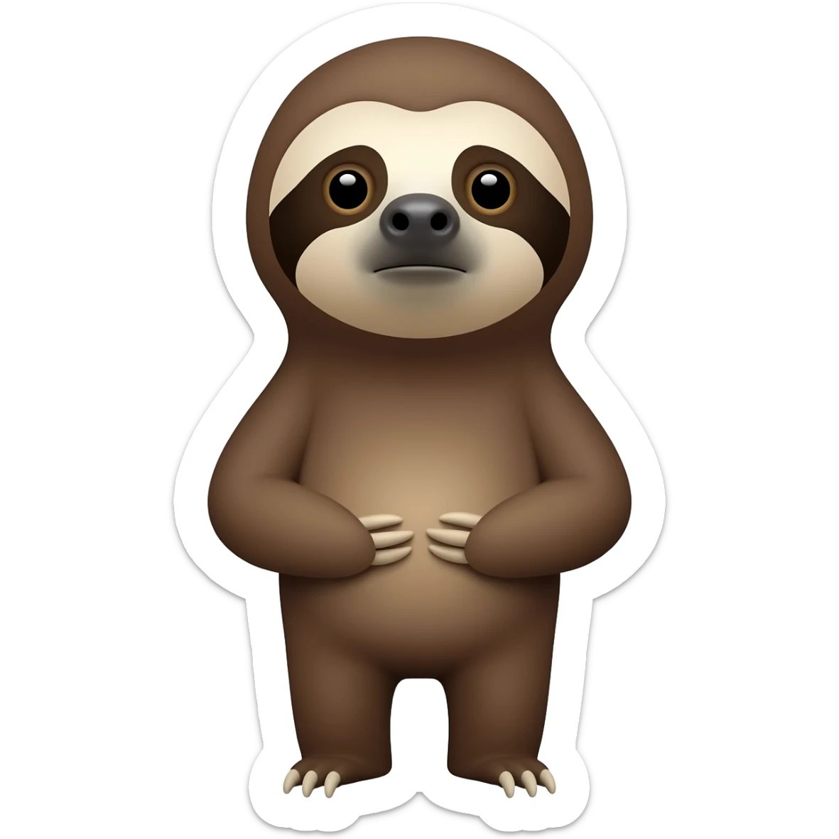 A sloth having period pain in iOS emoji style sticker