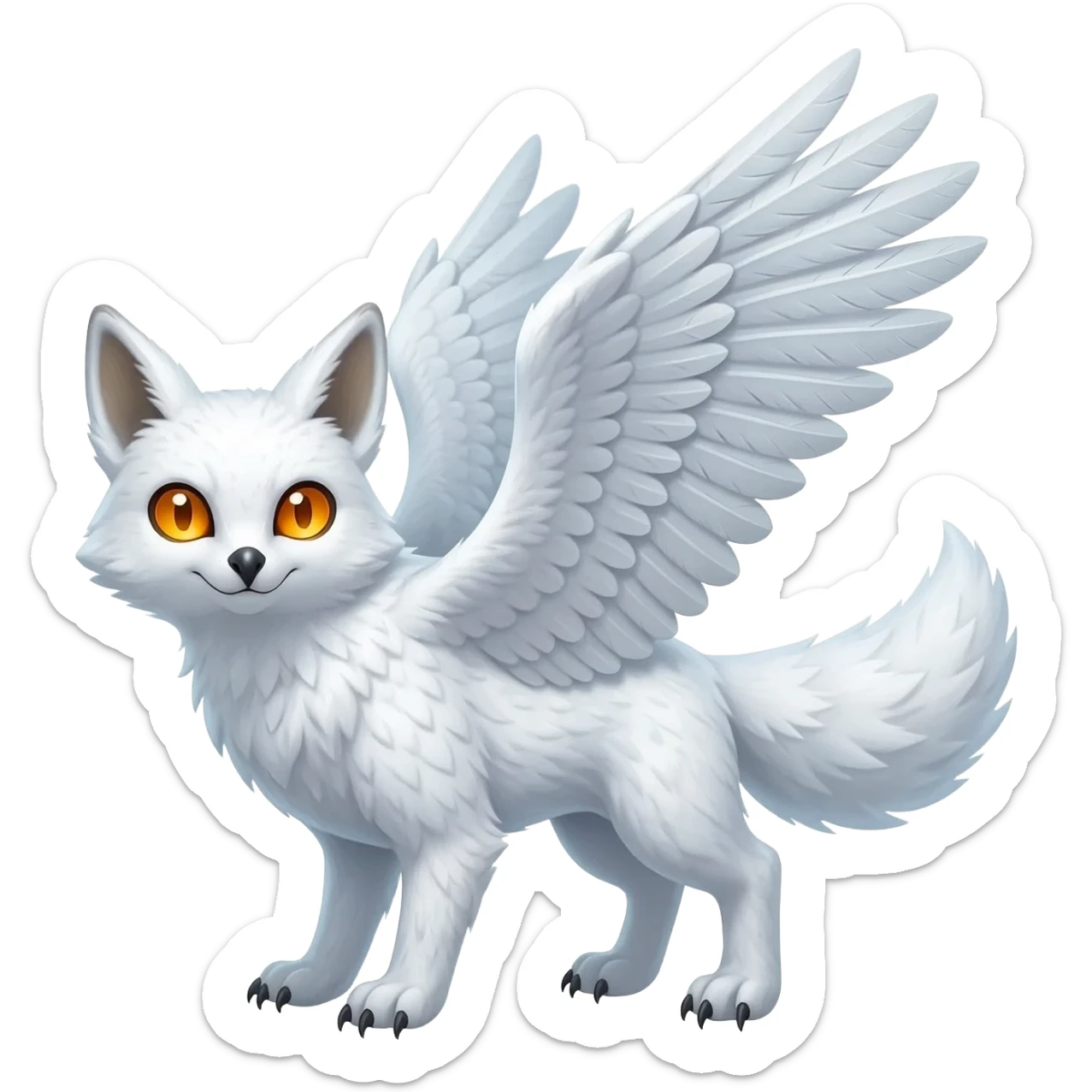 Snowy Owl-Arctic Fox-fusion-hybrid-animal-creature sticker