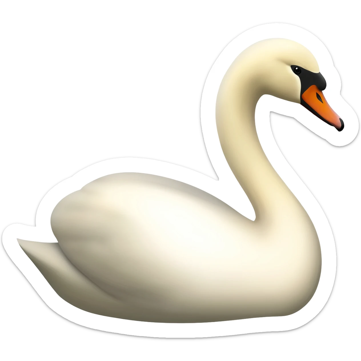 Swan facing right side sticker