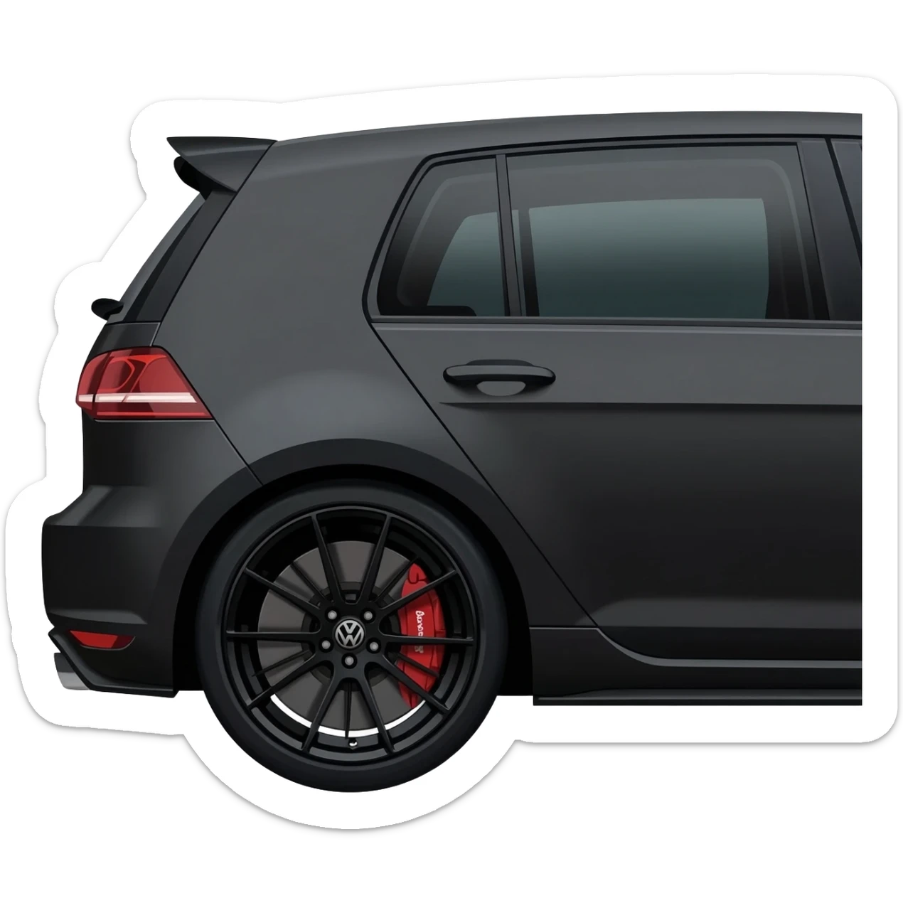 golf r mk7 2016 black with black rims on the side sticker